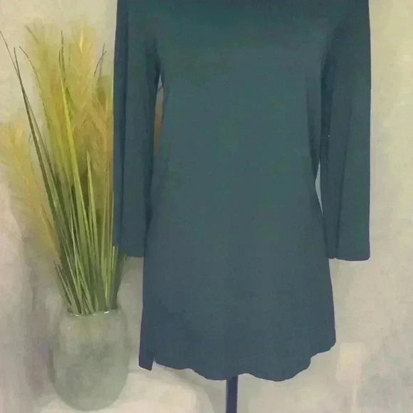 Eileen Fisher Womens Size S/P Forest Green Long Sleeve Dress - Picture 2 of 13